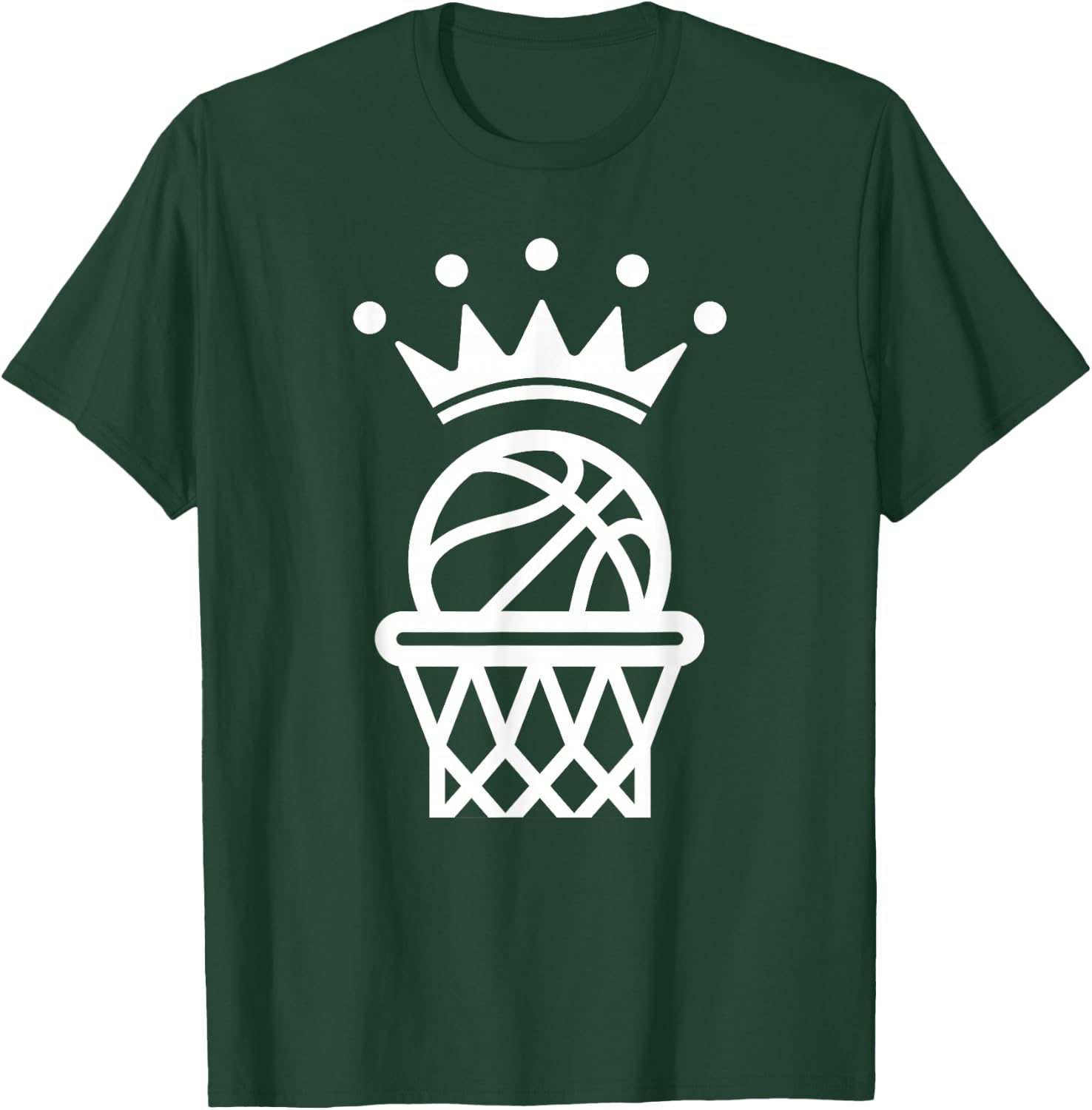 King Crown Basketball Player Funny For Coach Fan T-Shirt - T-Shirt | Forest
