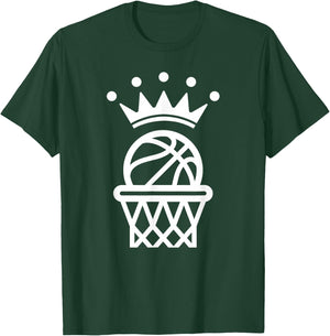 King Crown Basketball Player Funny For Coach Fan T-Shirt - T-Shirt | Forest