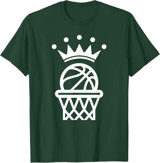King Crown Basketball Player Funny For Coach Fan T-Shirt - T-Shirt | Forest