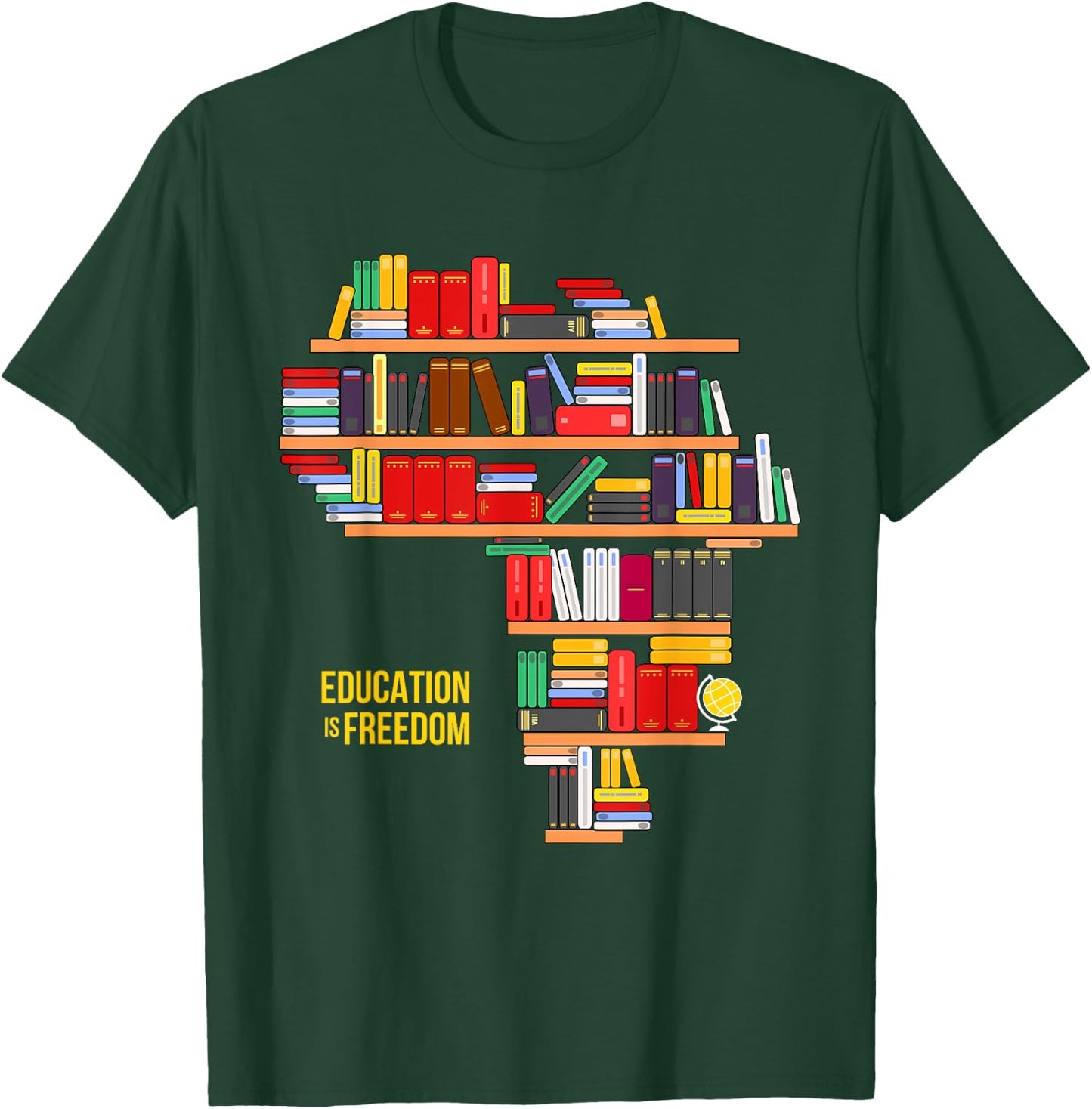 Africa Education Is Freedom Library Book T-Shirt - T-Shirt | Forest