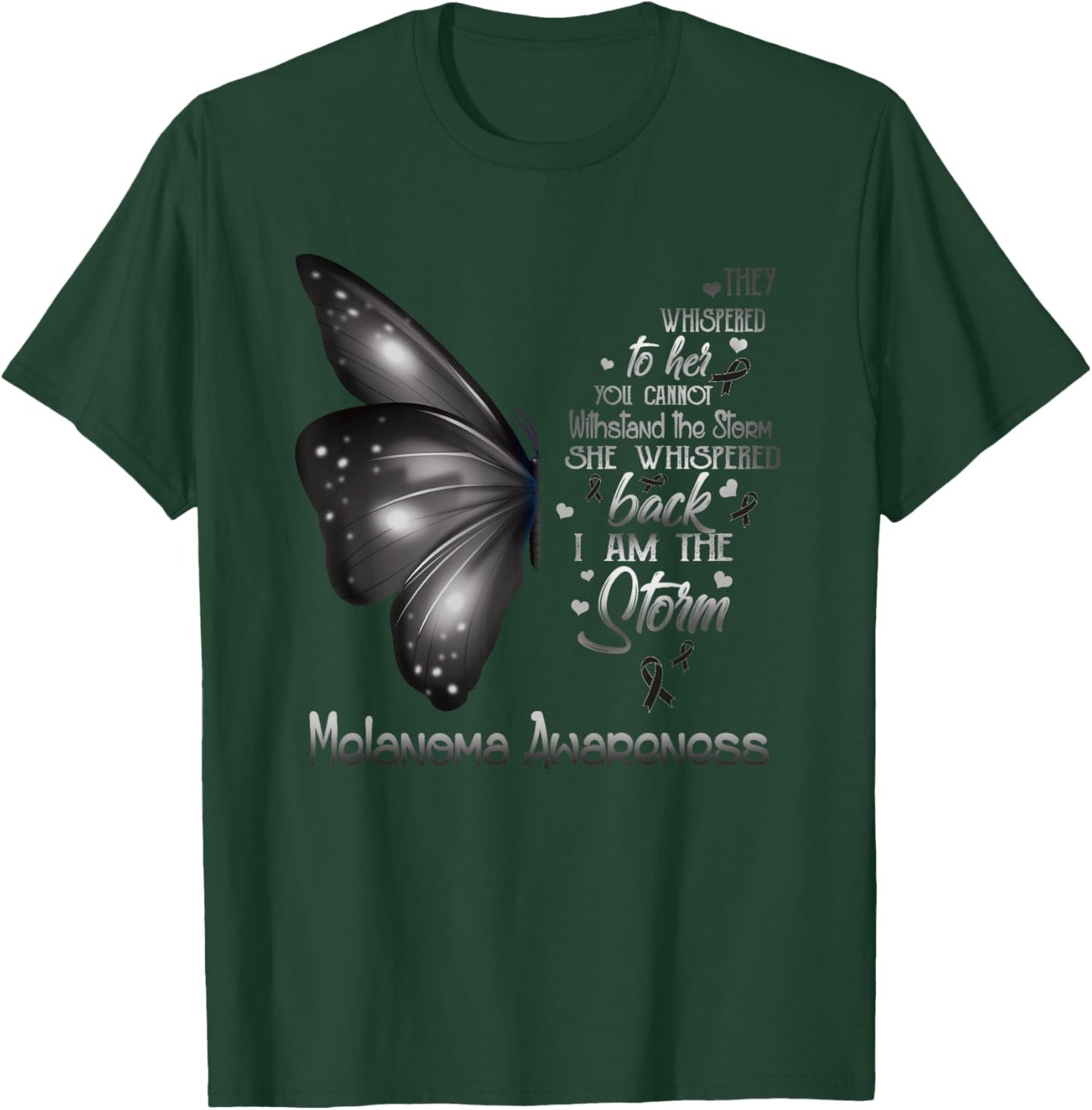 I am the storm Melanoma Awareness Butterfly T-Shirt - T-Shirt | Forest