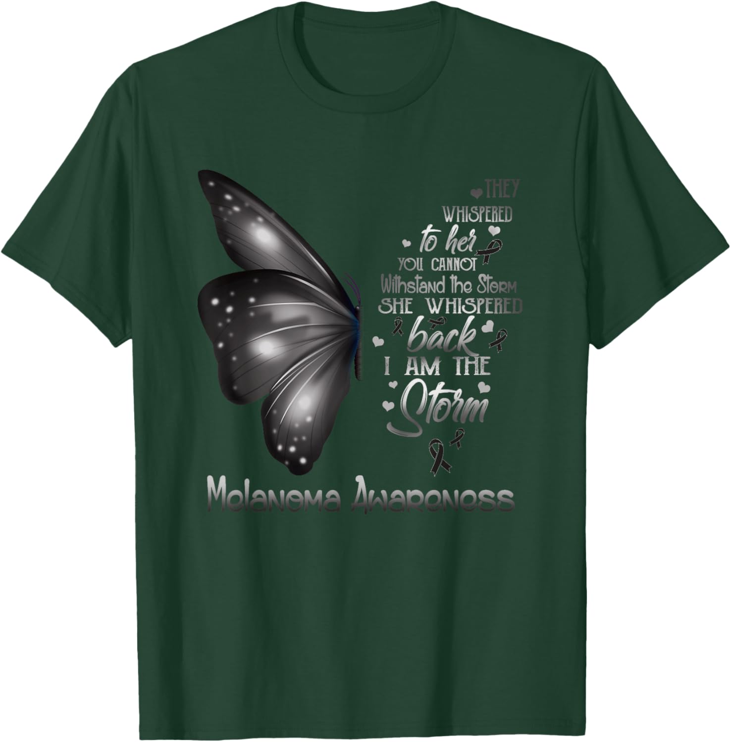 I am the storm Melanoma Awareness Butterfly T-Shirt - T-Shirt | Forest