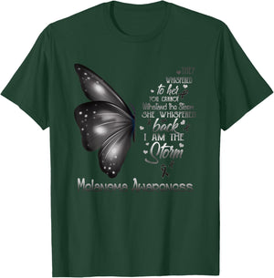 I am the storm Melanoma Awareness Butterfly T-Shirt - T-Shirt | Forest