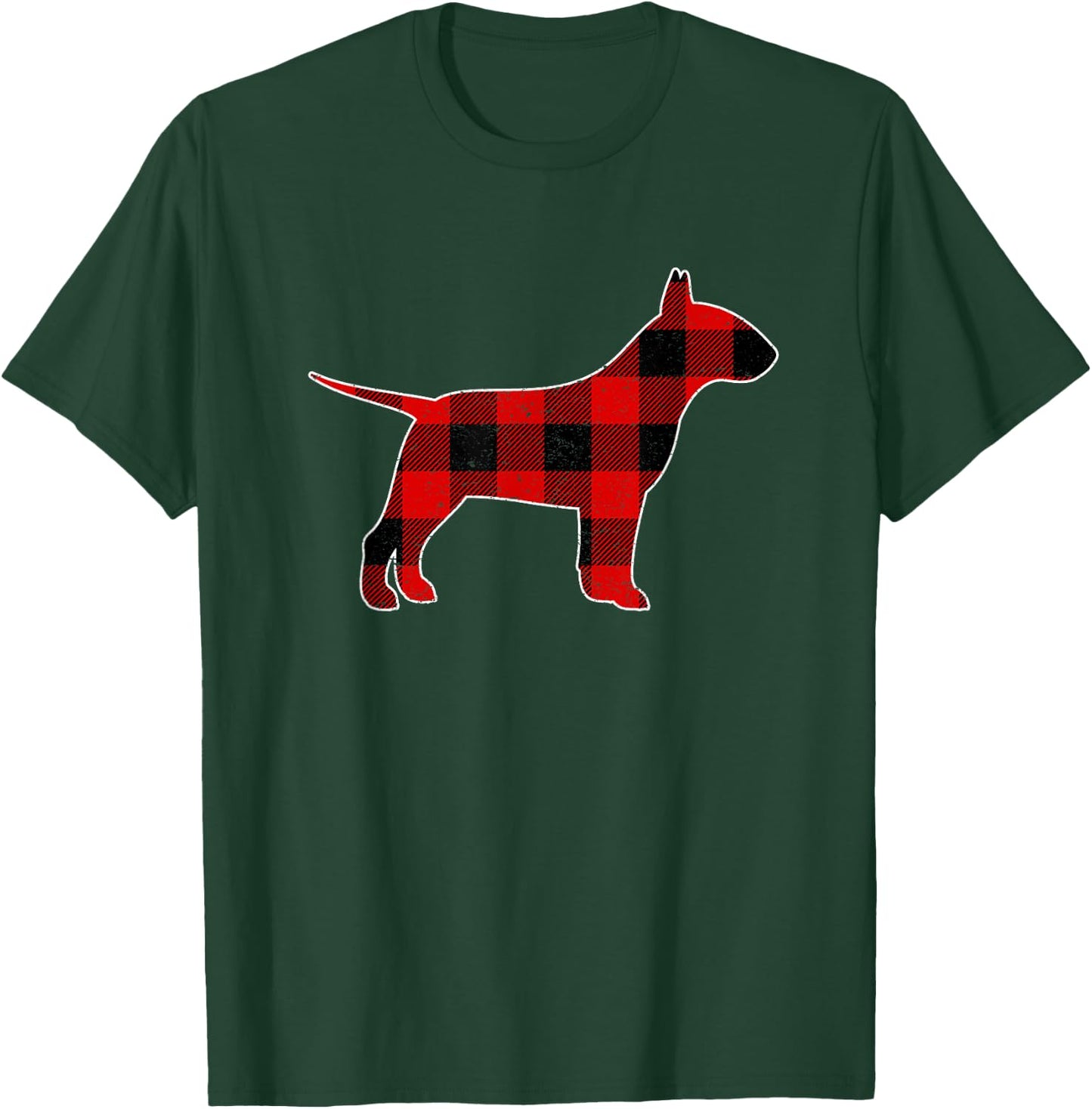 Christmas Plaid Bull Terrier Shirt, Christmas Dog Pajama T-Shirt - T-Shirt | Forest