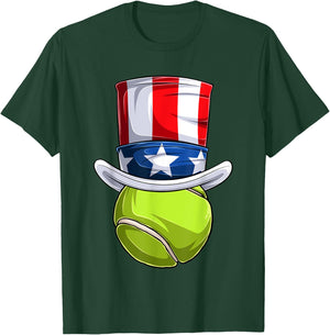 Men Women American Flag Tennis Shirt, 4th Of July Kids Boys T-Shirt - T-Shirt | Forest