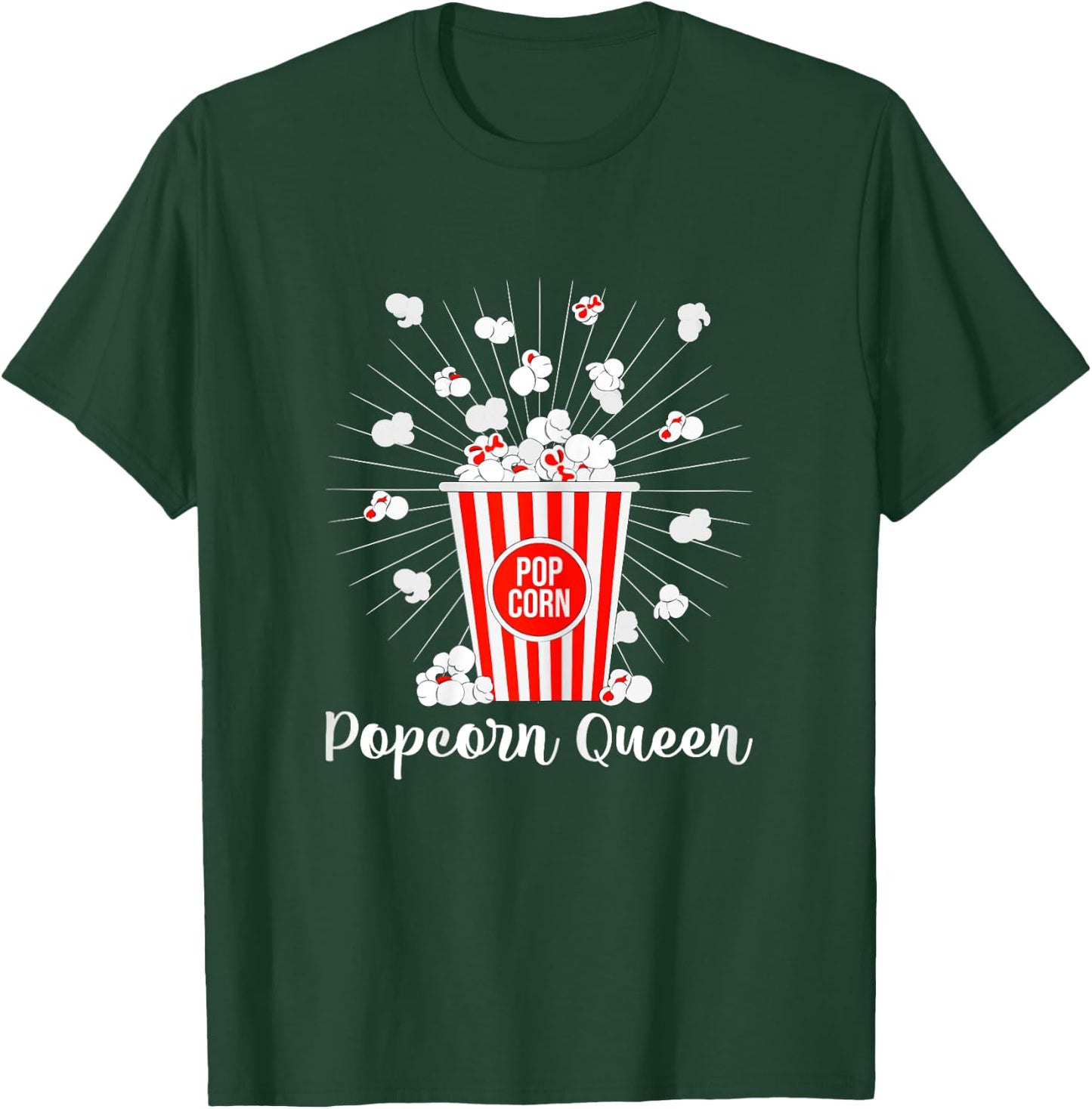 Popcorn Queen Cinema Lover Movie Night T-Shirt - T-Shirt | Forest