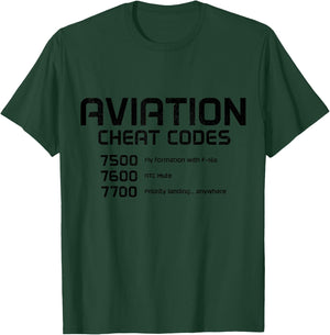 Pilot Aviation Codes Aeroplane Funny Pilot T-Shirt - T-Shirt | Forest