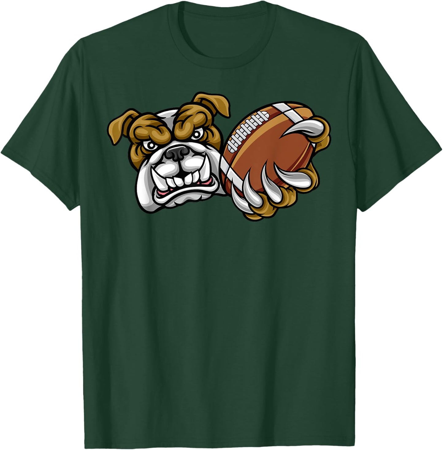 Bulldog American Football Mascot Women Girls Kids T-Shirt - T-Shirt | Forest