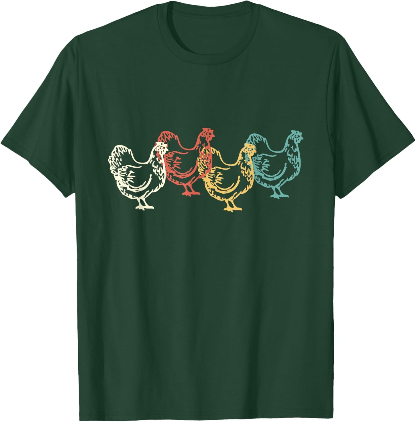 Chicken Vintage T Shirt Funny Poultry Farmer Gifts Man W T-Shirt - T-Shirt | Forest