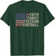 Faith Family Freedom Football - Vintage American Flag Player Men T-Shirt - T-Shirt | Forest