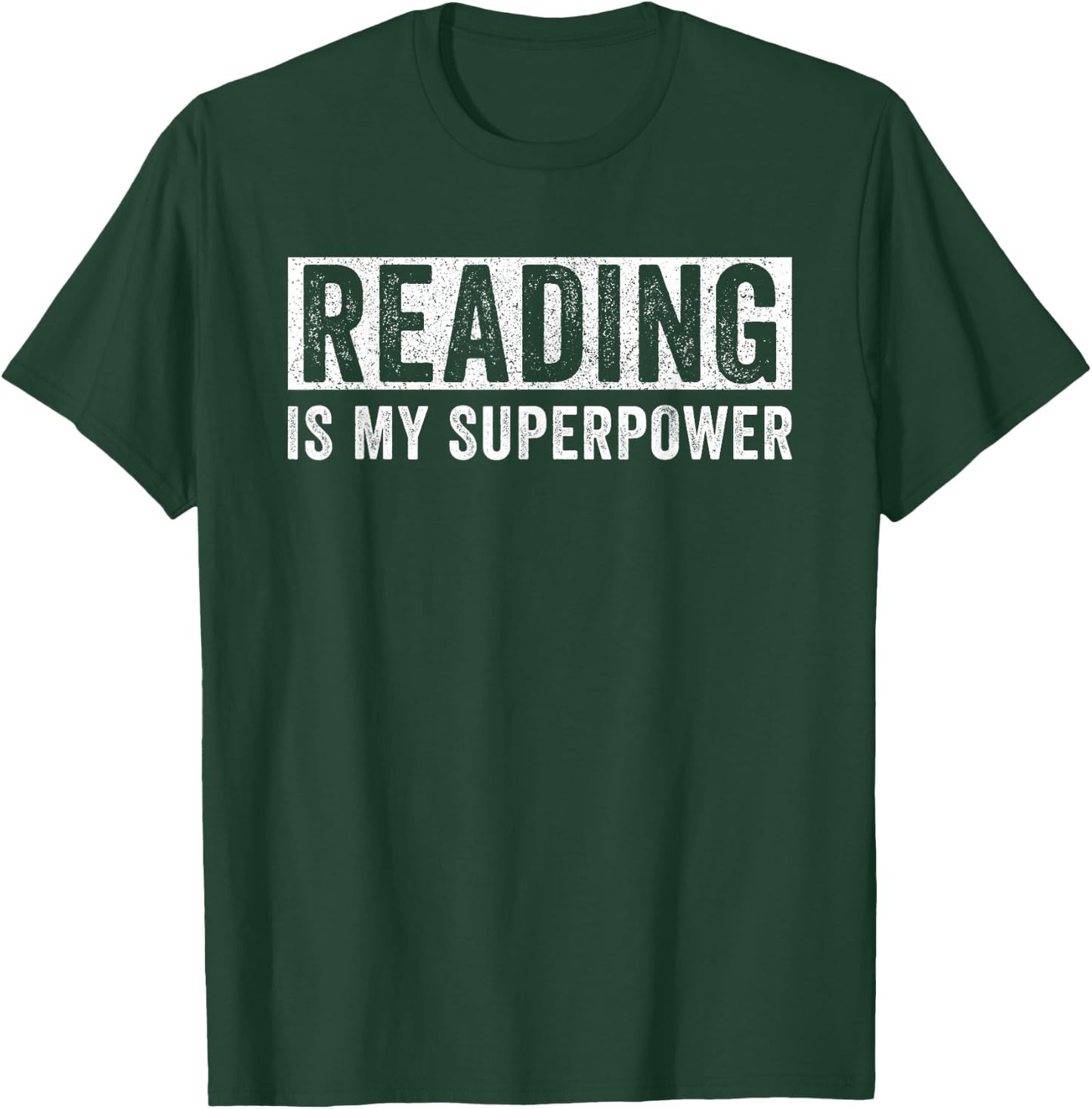 Reading Is my superpower Reading Booknerd Bookworm T-Shirt - T-Shirt | Forest