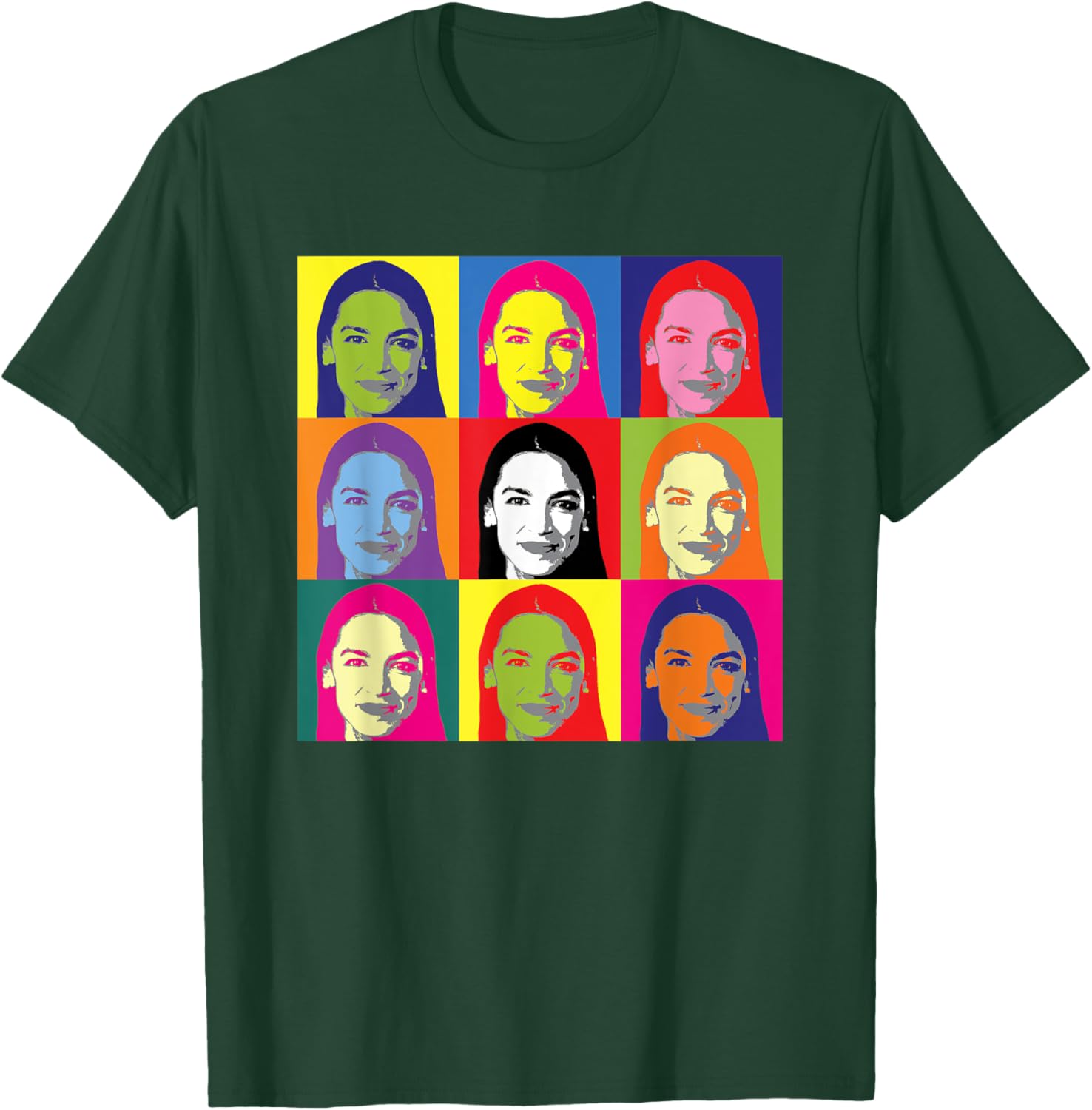 AOC Progressive Democrats Retro Vintage Pop Art T-Shirt - T-Shirt | Forest
