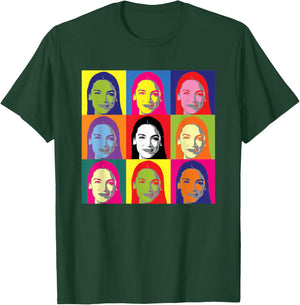 AOC Progressive Democrats Retro Vintage Pop Art T-Shirt - T-Shirt | Forest