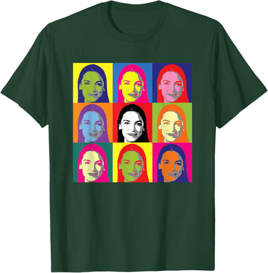 AOC Progressive Democrats Retro Vintage Pop Art T-Shirt - T-Shirt | Forest