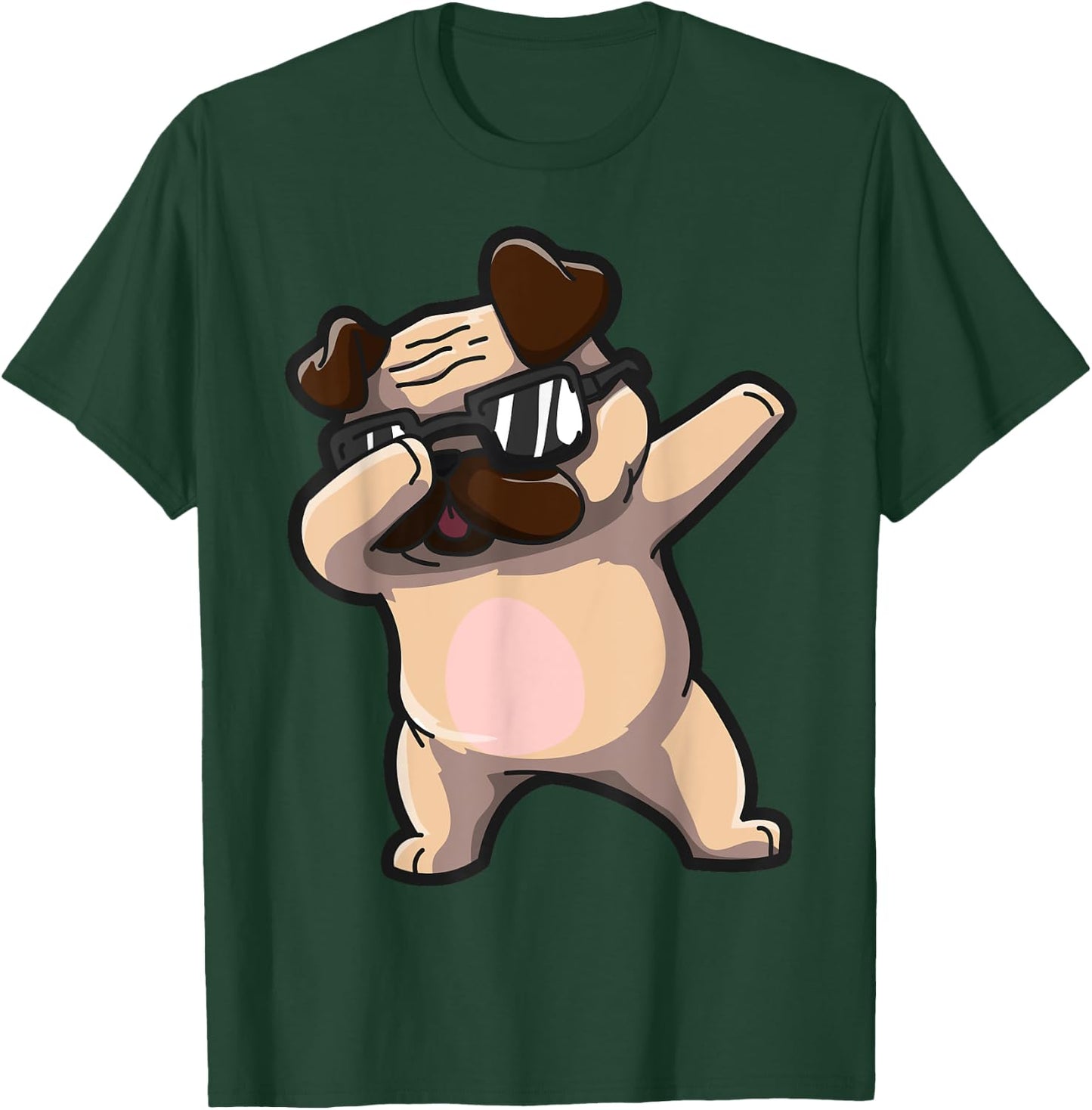 Dabbing Pug Lover Owner Funny Pet T-Shirt - T-Shirt | Forest
