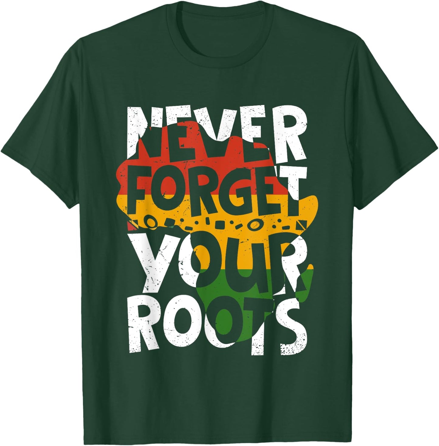 Never Forget Your Roots Afro American Black History Month T-Shirt - T-Shirt | Forest