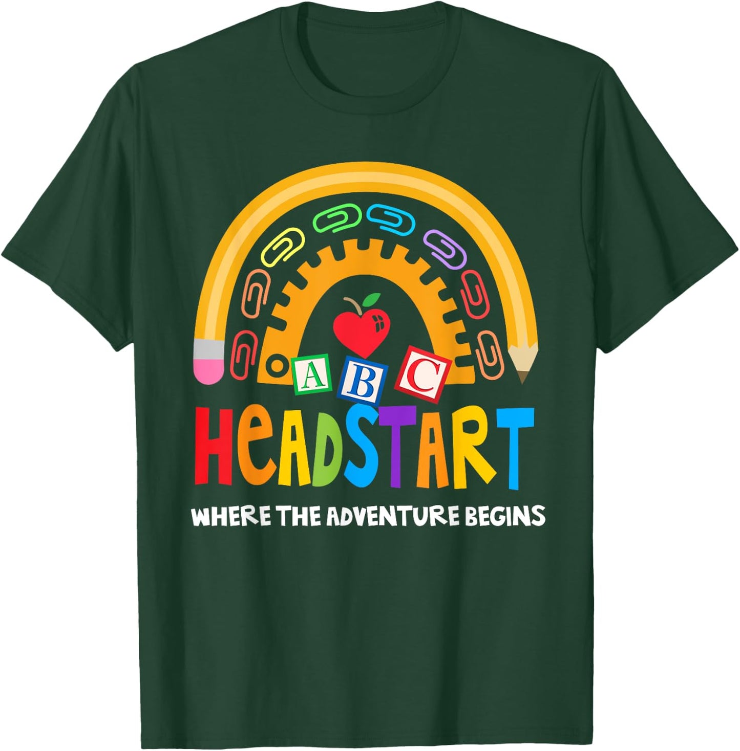 Teacher Early Childhood Education Preschool Head Start Crew T-Shirt - T-Shirt | Forest