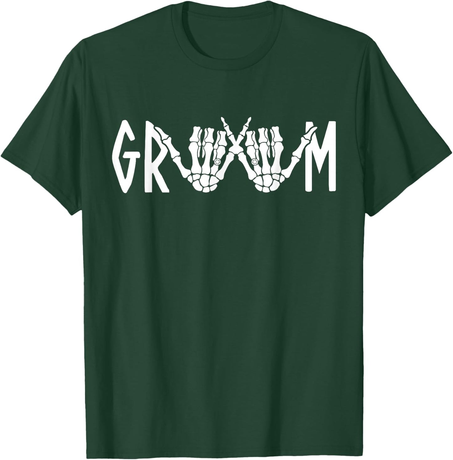 Groom Bride Skeleton Gothic Wedding Engagement Halloween T-Shirt - T-Shirt | Forest