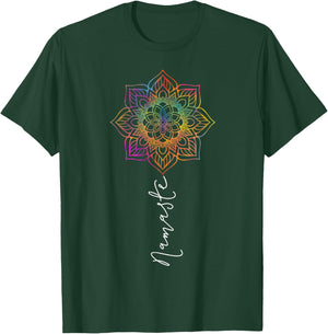 Mandala Design Yoga Namaste Boho Zen Bohemian Meditation T-Shirt - T-Shirt | Forest