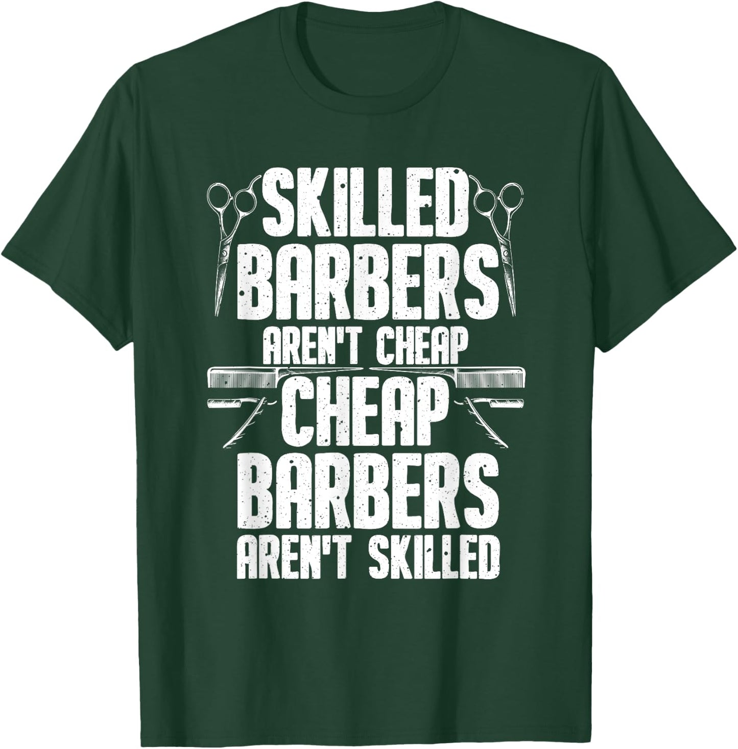 Barber Designs Dad Funny Hairdressing Hair Stylists T-Shirt - T-Shirt | Forest