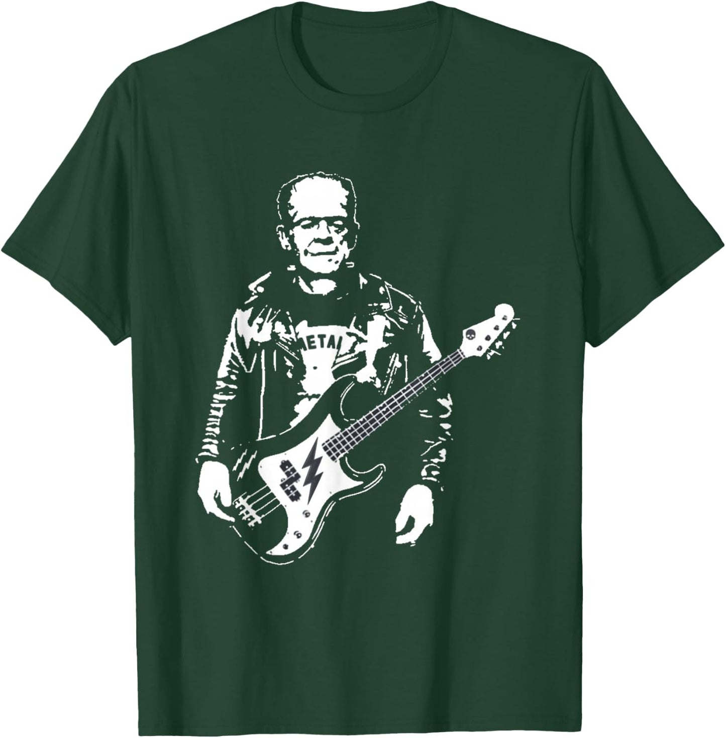Music Lover Guitar Player Frankenstein Rocker T-Shirt - T-Shirt | Forest