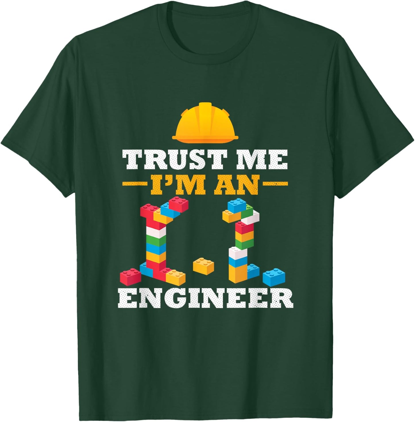 Engineer Master Builder Construction Building Bricks Blocks T-Shirt - T-Shirt | Forest