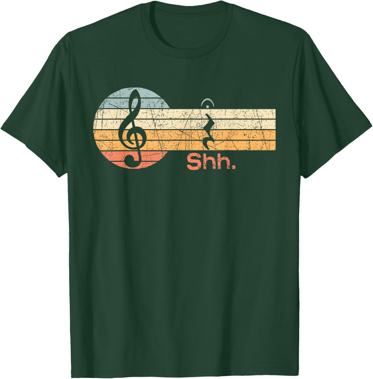 Funny Music Shh Quarter Rest and Fermata Notation Musician T-Shirt - T-Shirt | Forest