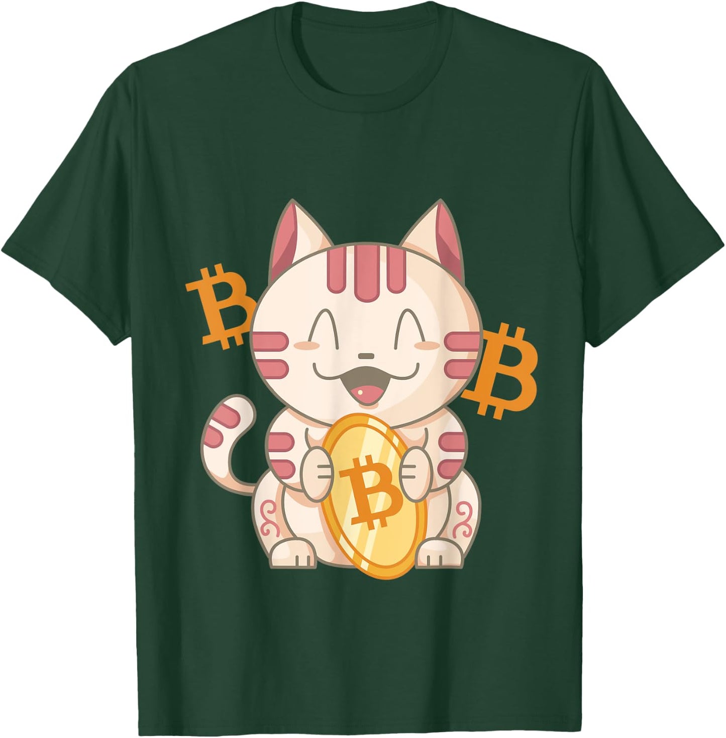 Lucky Chinese Bitcoin Cat T-Shirt - T-Shirt | Forest