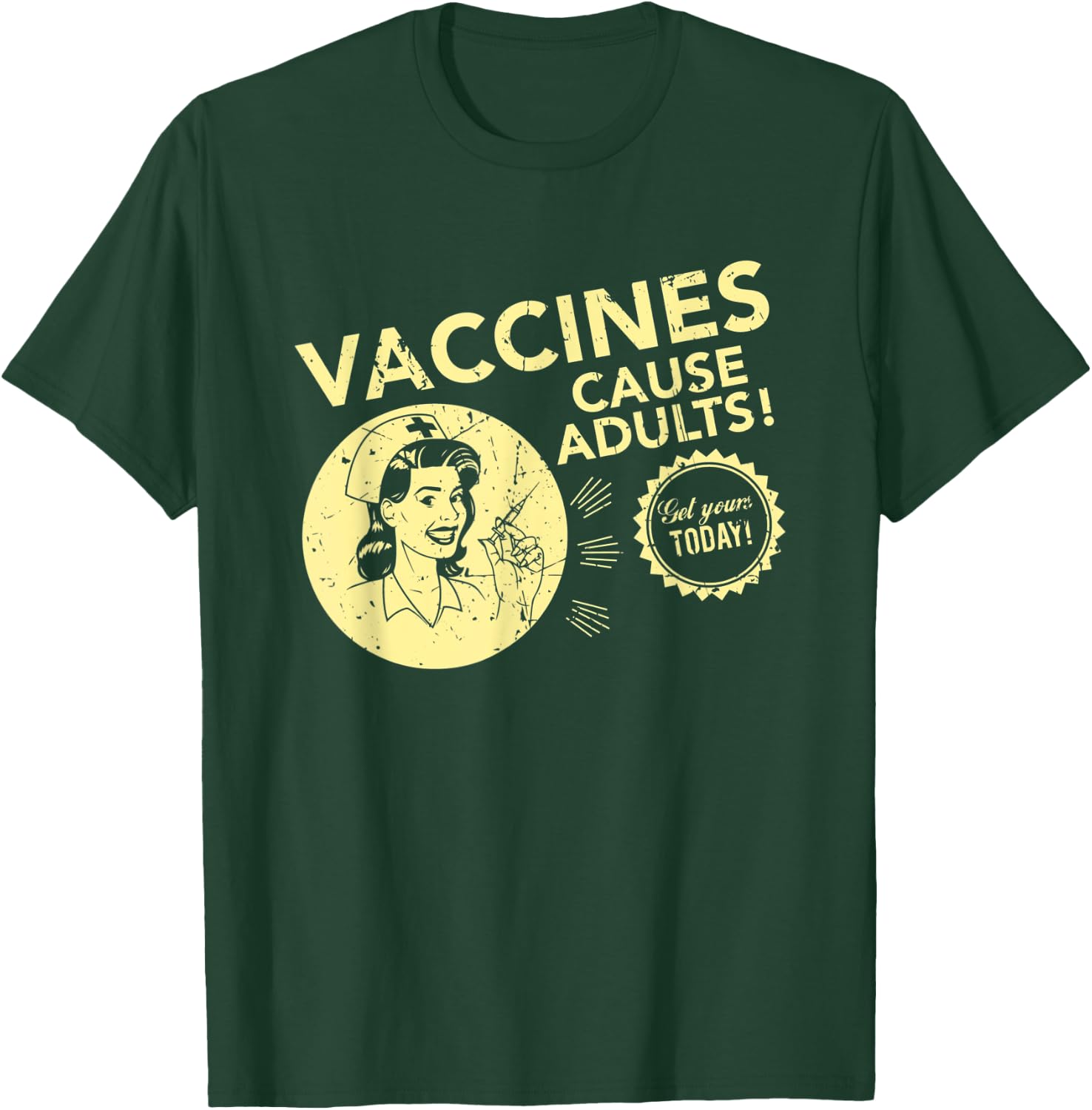 Funny Pro Vaccination T Shirt Vaccines Cause Adults Gift T-Shirt - T-Shirt | Forest
