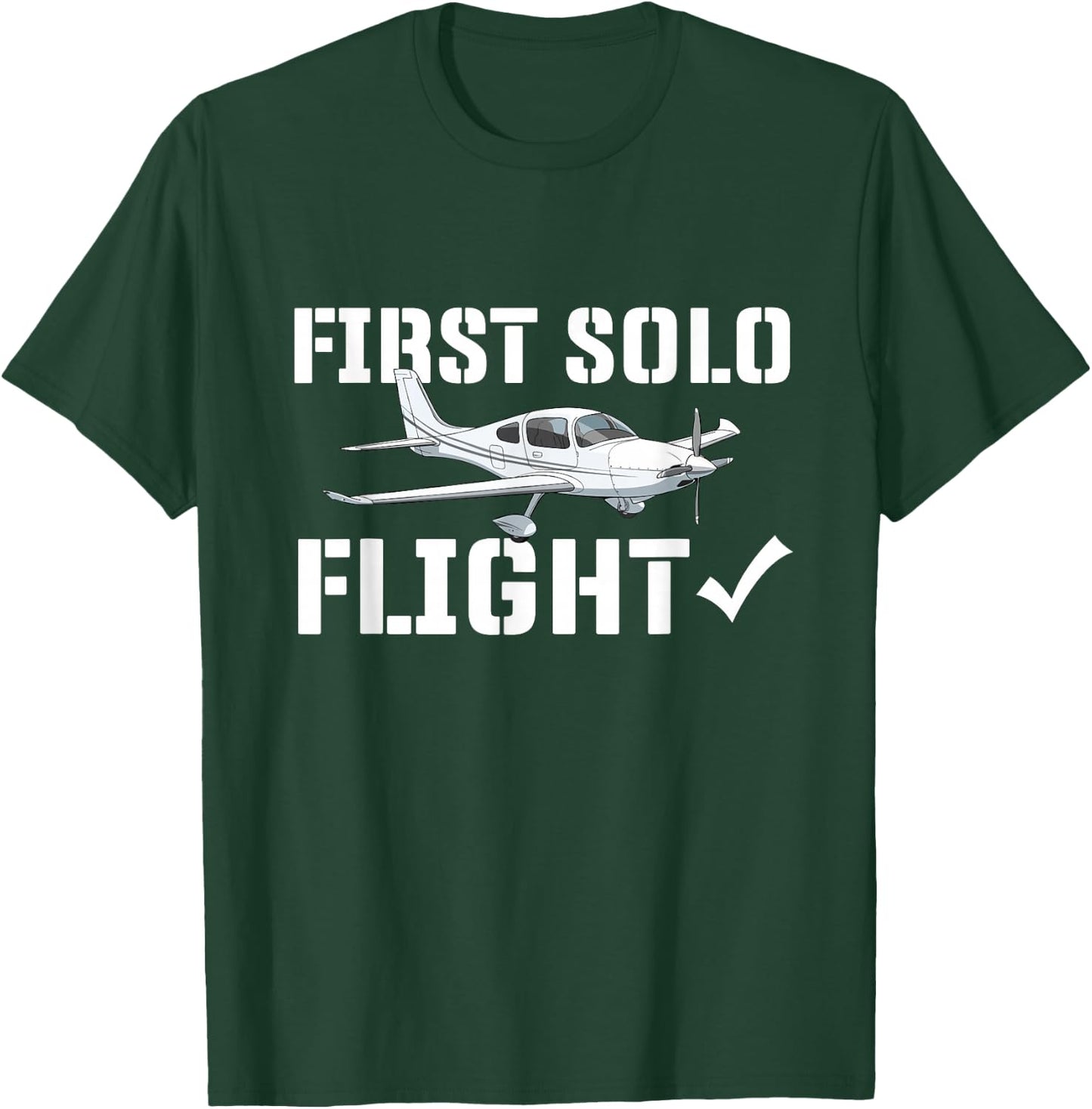First Solo Flight - Airline Pilot Aviation Aircraft Lover T-Shirt - T-Shirt | Forest