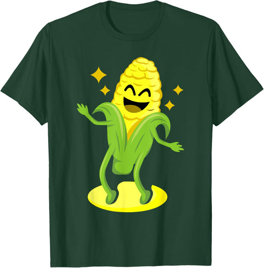 Cool Corn Art Men Women Farmer Dancing Corn On Cob Farming T-Shirt - T-Shirt | Forest