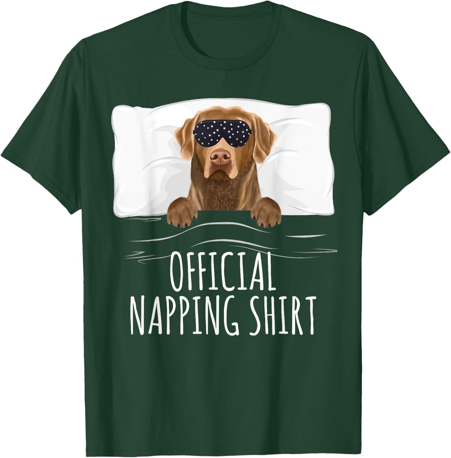 Black Sleep Mask Chesapeake Bay Retriever Official Napping T-Shirt - T-Shirt | Forest