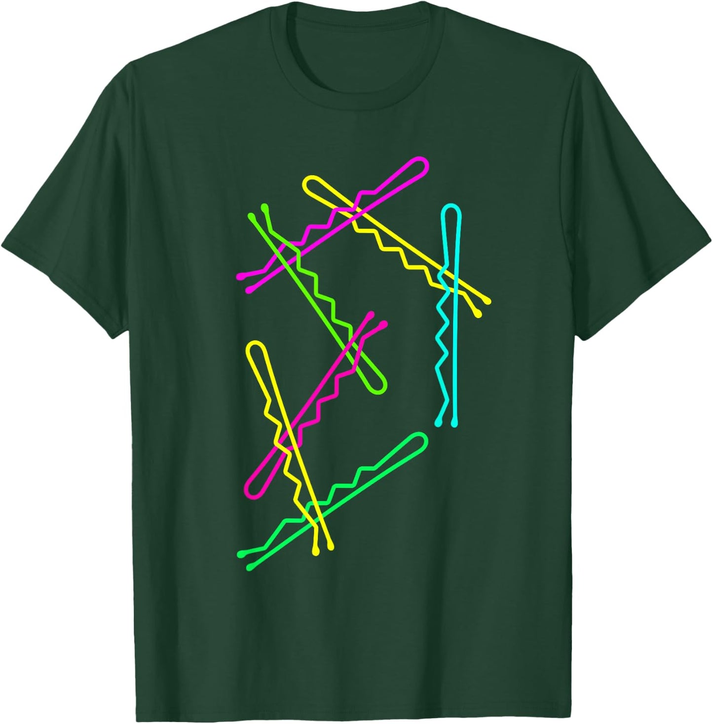 7 Colourful Bobby Pins Hair Pins - Hairdresser and Hairdresser T-Shirt - T-Shirt | Forest