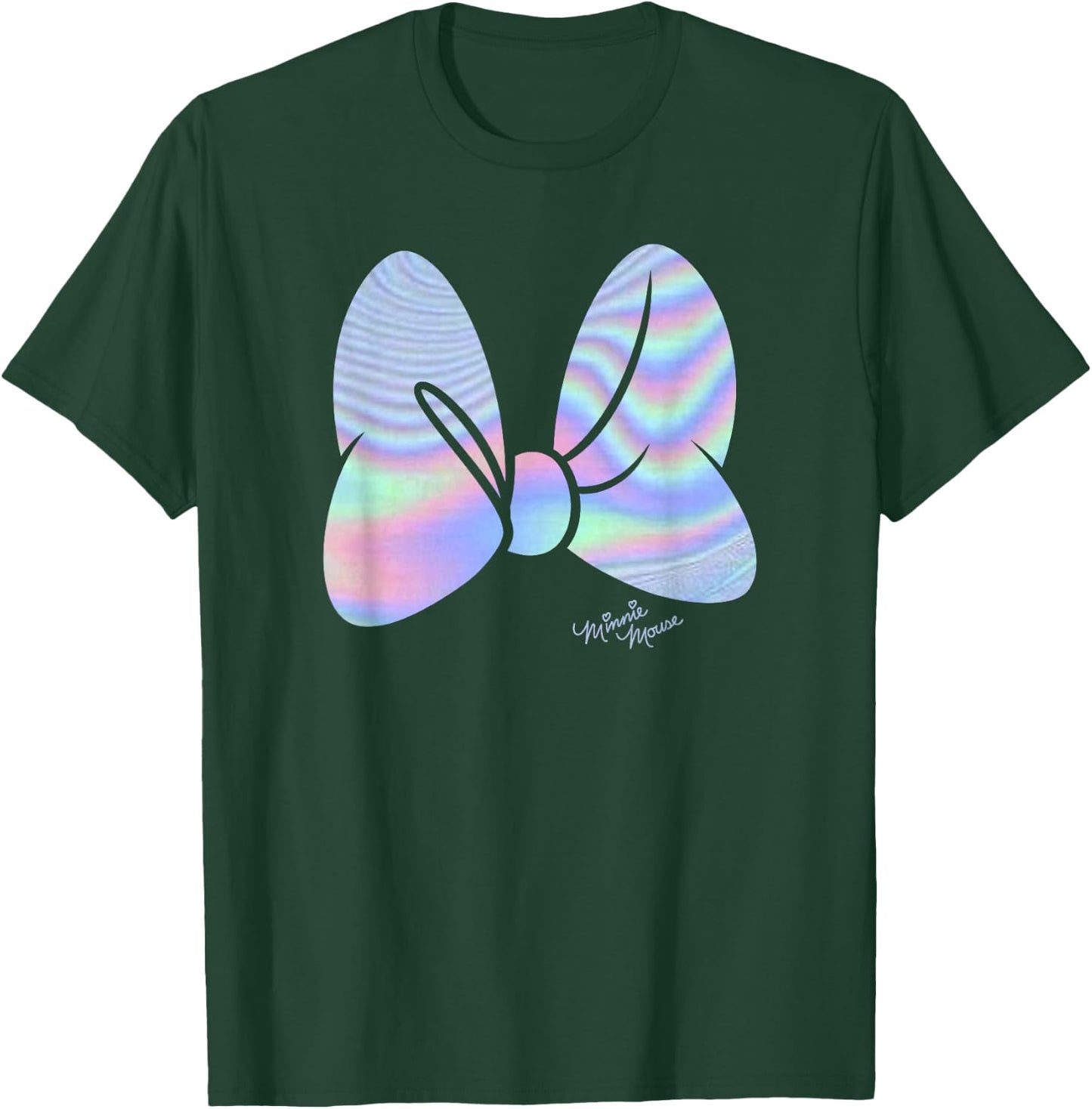 Disney Minnie Mouse Holographic Neon Minnie Bow T-Shirt - T-Shirt | Forest