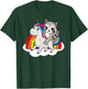 Raccoon On Unicorn Rainbow Animals Sweet Unicorns T-Shirt - T-Shirt | Forest