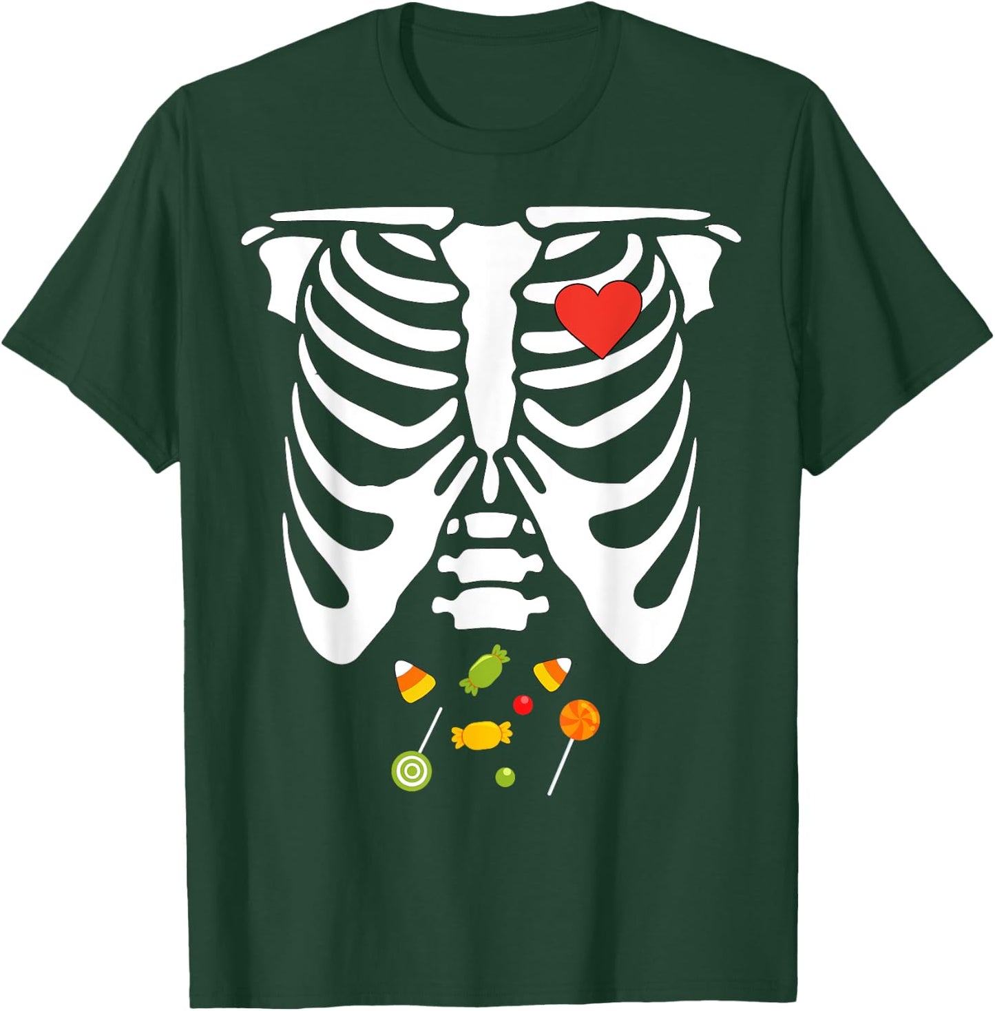 Skeleton Rib Cage Halloween Candy Costume Kids Toddler Funny T-Shirt - T-Shirt | Forest