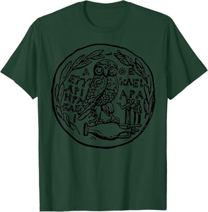 Greek Mythology Athena Goddess Athenian Athens Owl gift T-Shirt - T-Shirt | Forest