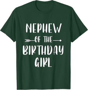 Funny Nephew Of The Birthday Girl Cute Matching Family T-Shirt - T-Shirt | Forest
