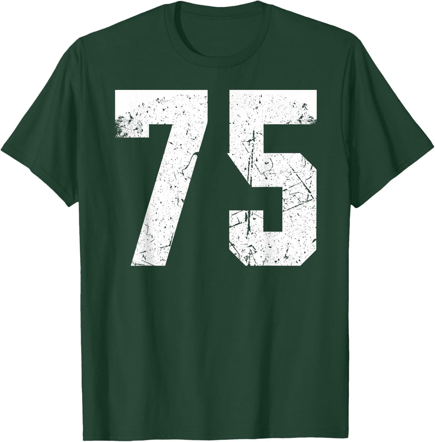 Vintage Number 75 White Plain Number T-Shirt - T-Shirt | Forest