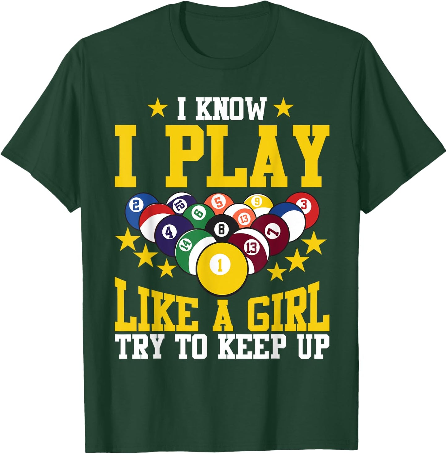 Funny Billiards Design For Girl Women Billiards Pool Player T-Shirt - T-Shirt | Forest