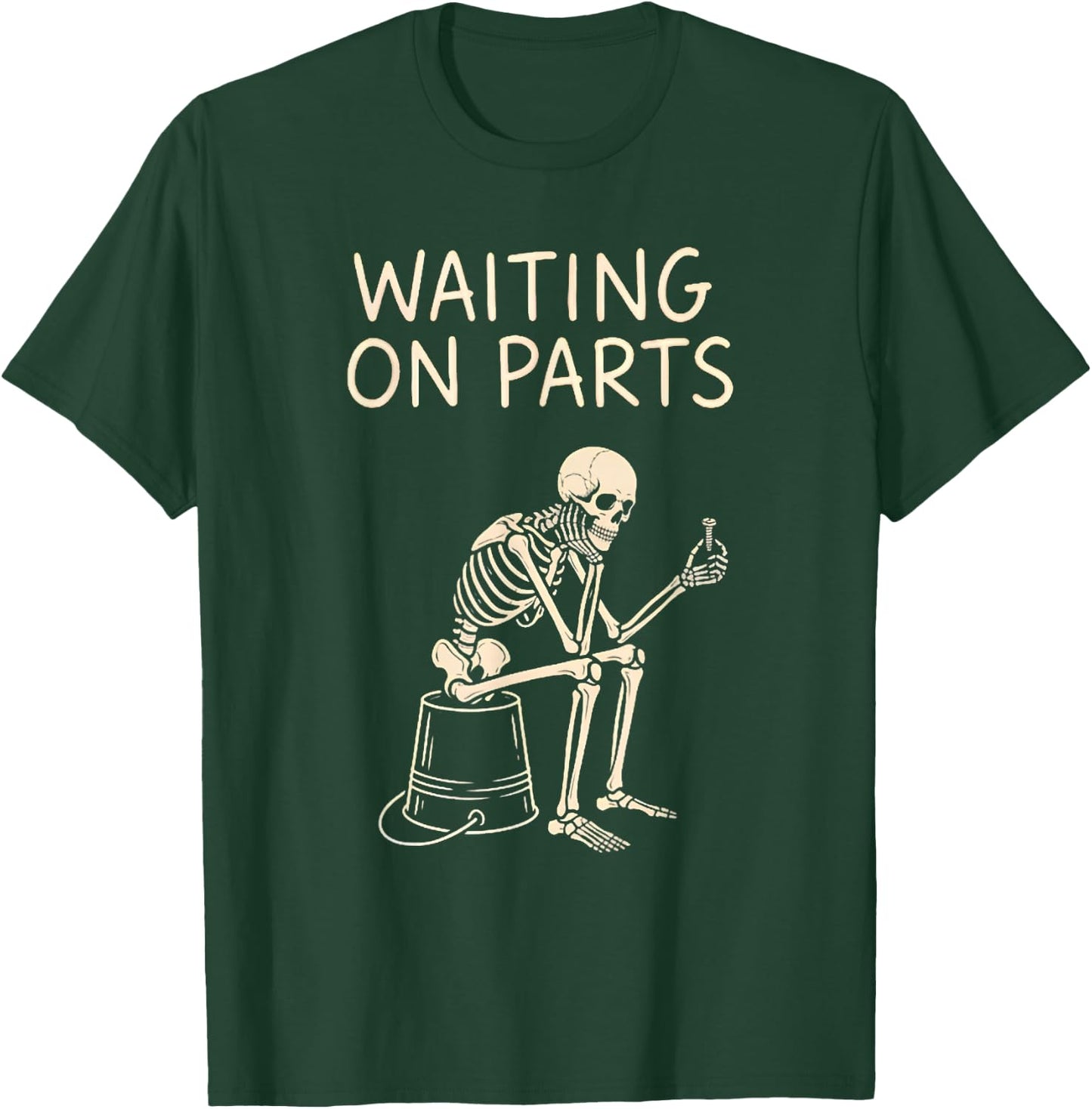 Waiting on Parts Mechanic Men Auto Repair Car Technician T-Shirt - T-Shirt | Forest