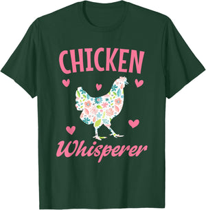 Chicken Whisperer Kids Women Girl Funny Chicken Farming T-Shirt - T-Shirt | Forest