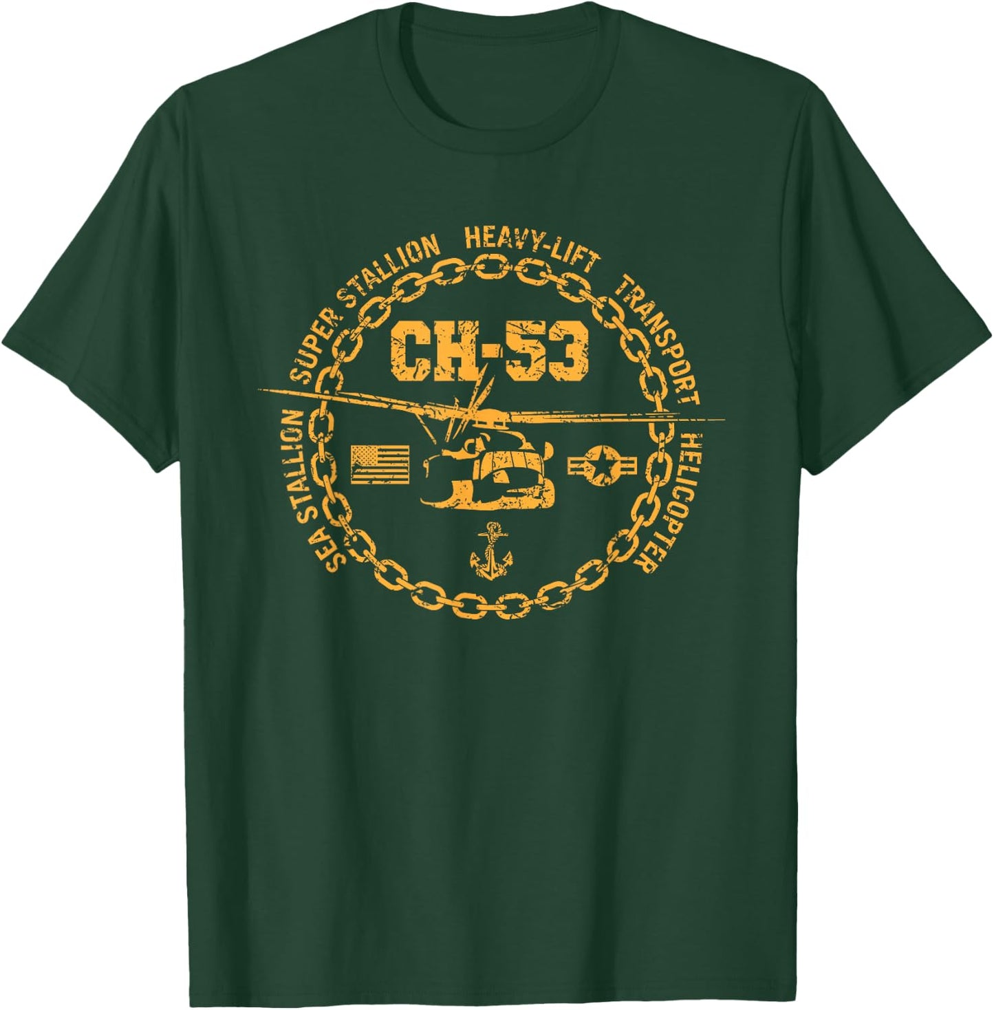 CH-53 Sea Stallion Super Stallion Military Helicopter T-Shirt - T-Shirt | Forest
