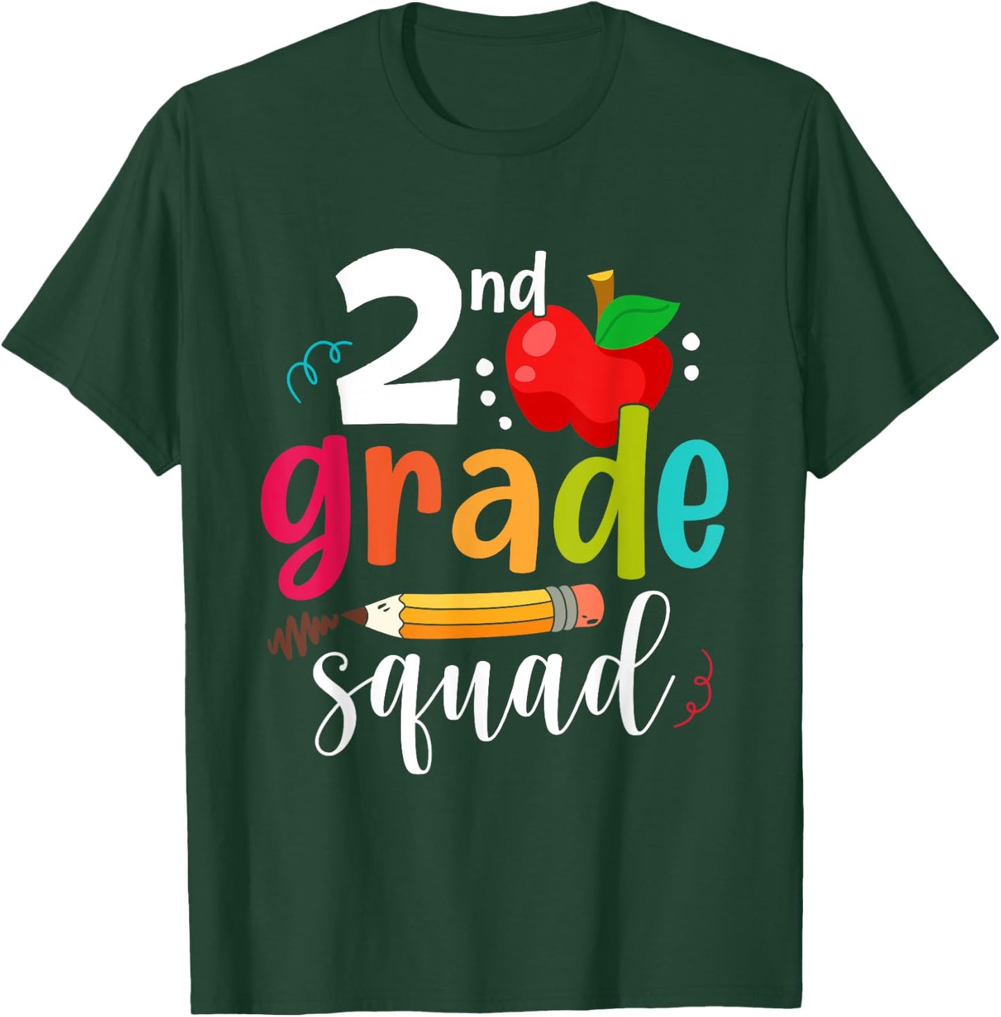 Second Grade Squad Funny Back To School 2nd Graders Teachers T-Shirt - T-Shirt | Forest