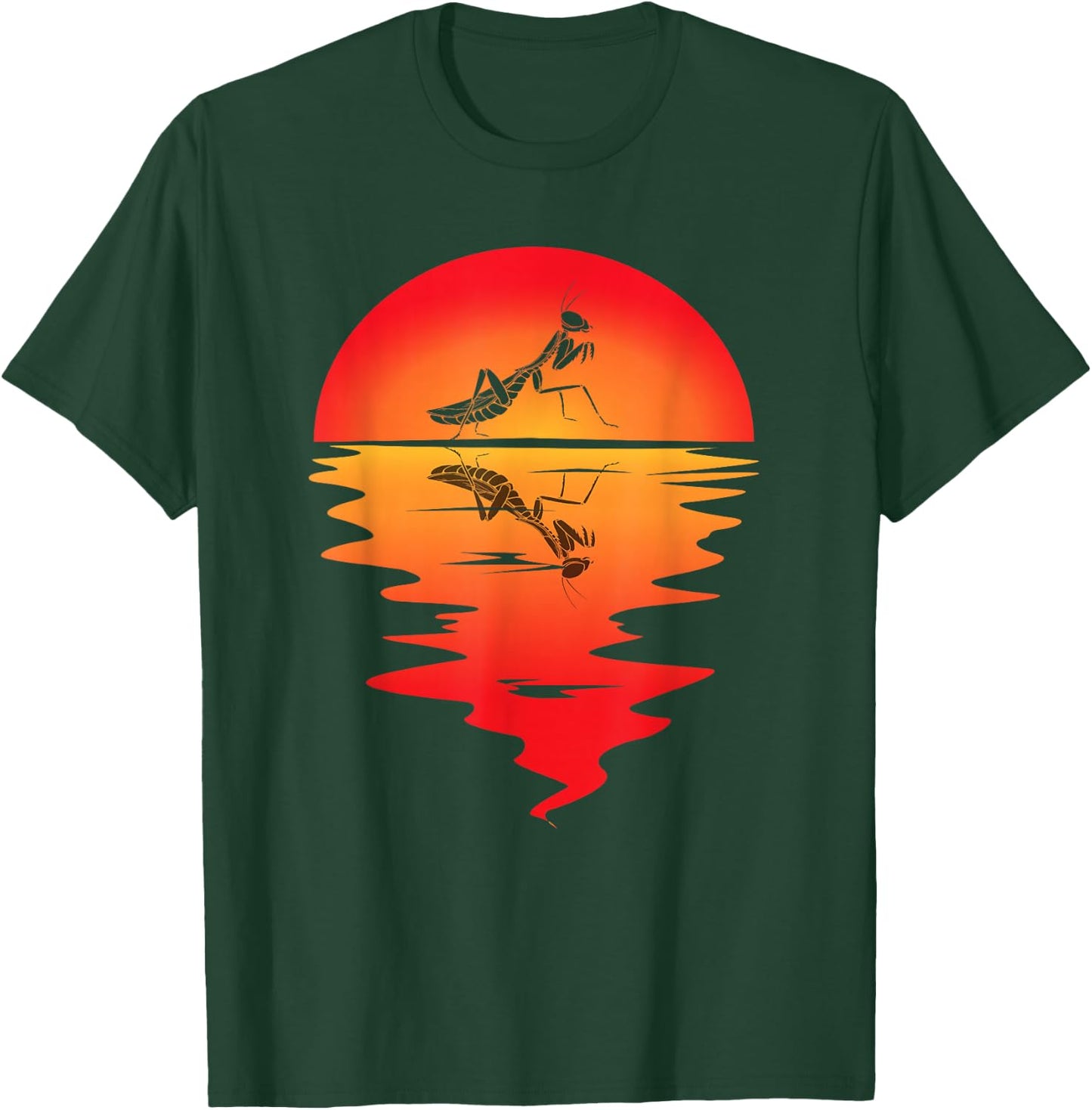 Praying Mantis Vintage Sunset Mantis Praying Mantis Bug T-Shirt - T-Shirt | Forest