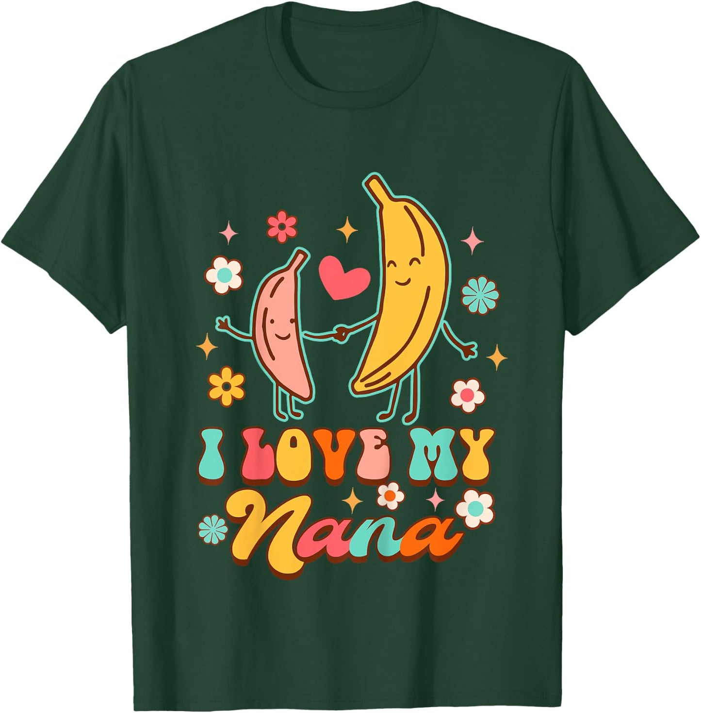 Cute Banana Baby Shower Grandma Nana Mimi I Love My Nana T-Shirt - T-Shirt | Forest