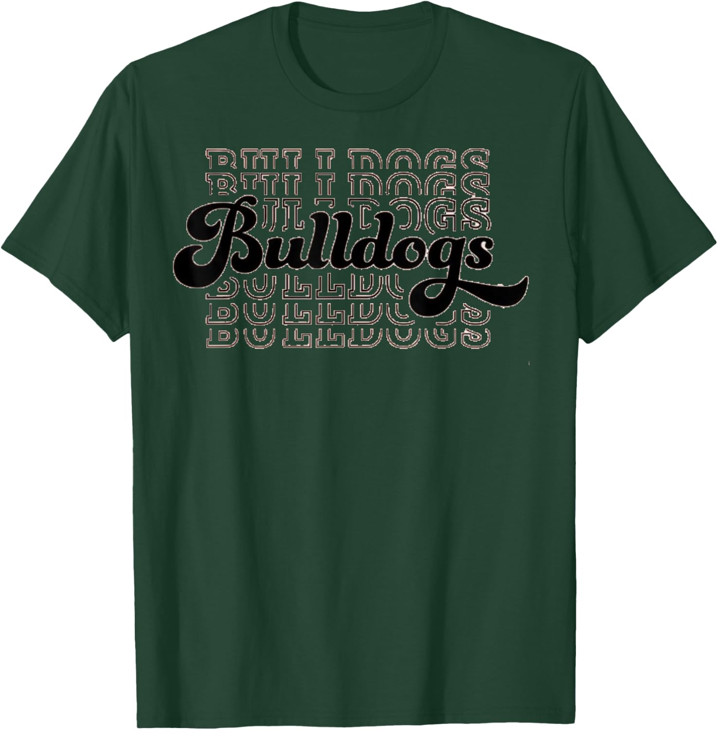 Vintage Bulldogs Team Mascot High School Sports College T-Shirt - T-Shirt | Forest