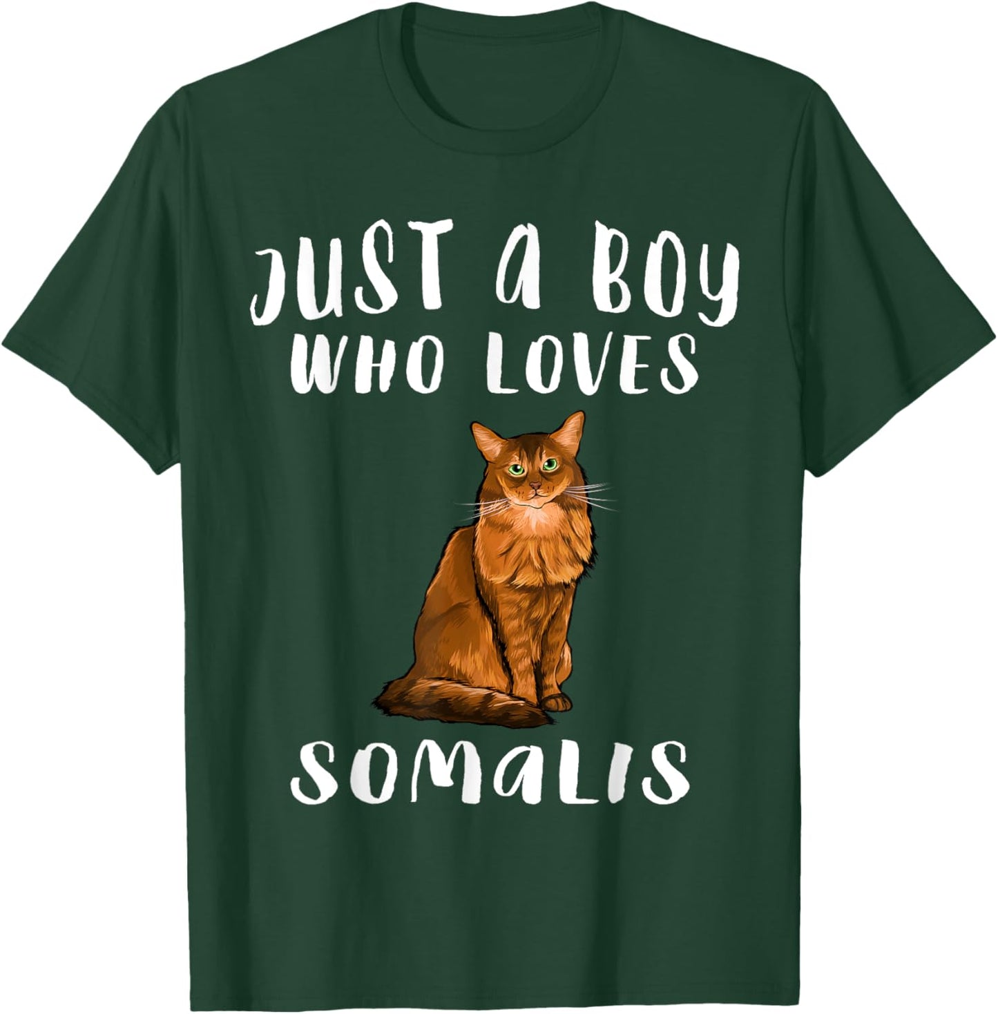 Im Just A Boy Who Loves Somali Cat Lover Gift T-Shirt - T-Shirt | Forest