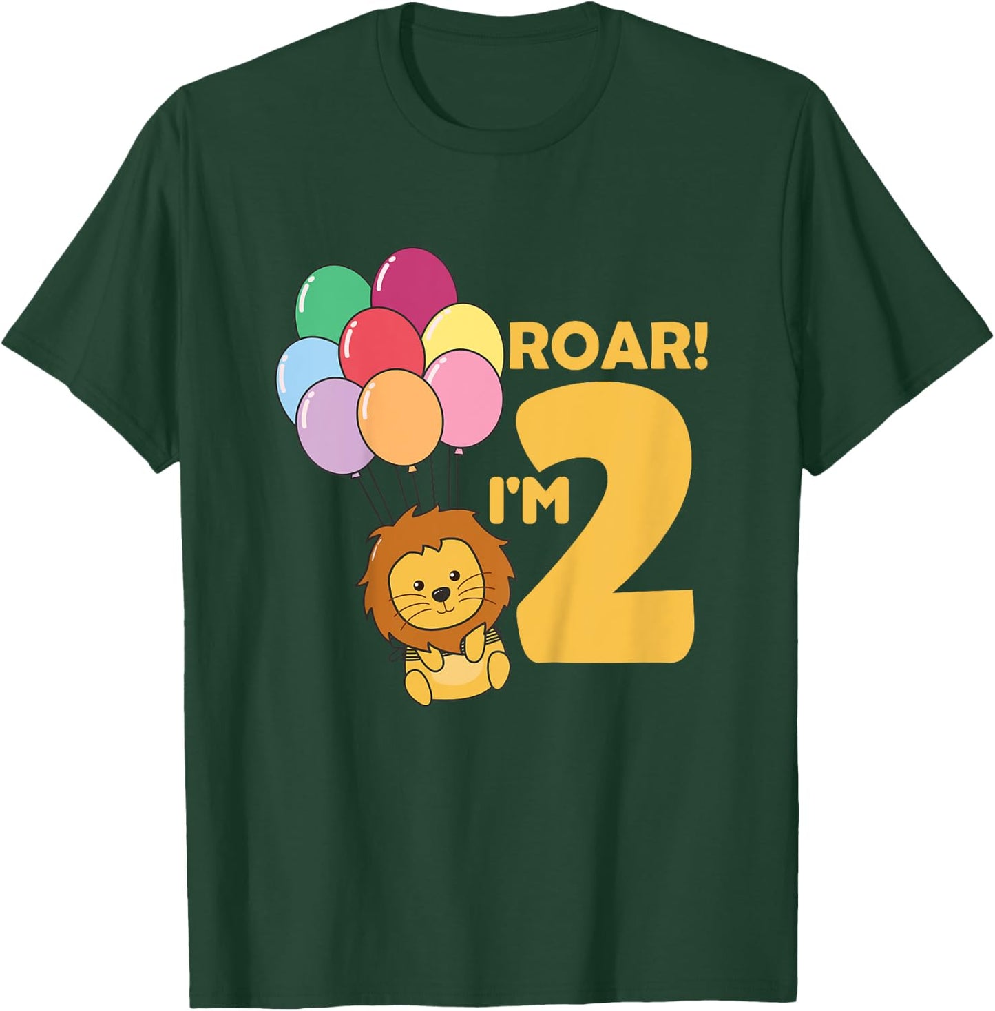Kids Children 2nd Birthday Lion 2 Years Old Boy Lion Animal King T-Shirt - T-Shirt | Forest