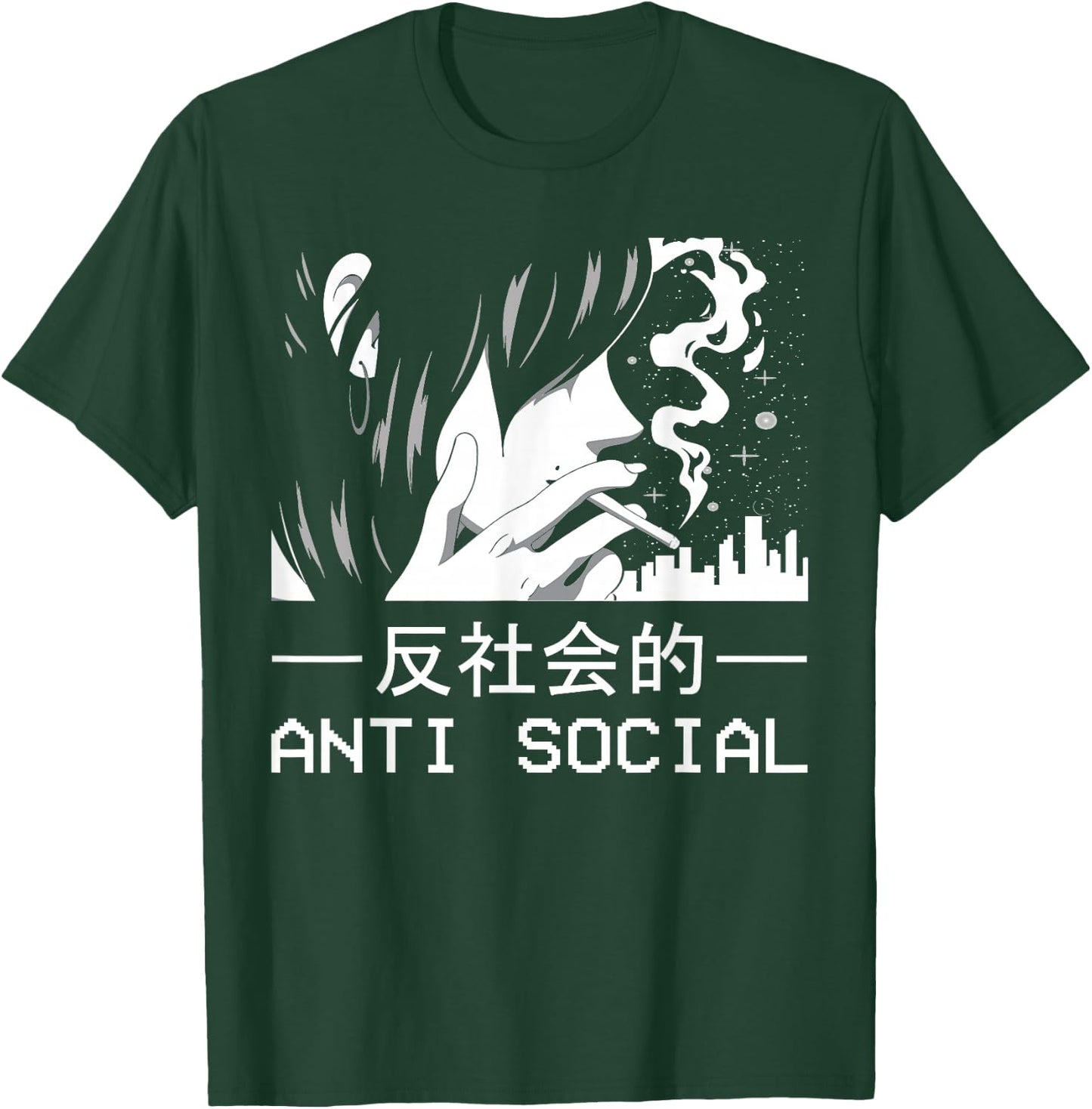 Alt Indie Aesthetic Egirl Eboy Clothes Anime Merch Japanese Aesthetic Antisocial Anime Girl Sad Soft Grunge T-Shirt - T-Shirt | Forest